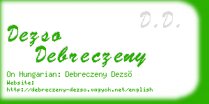 dezso debreczeny business card